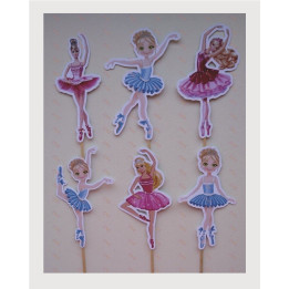Set 12 topera na temu Balerine  (6 modela x 2 topera) , N98
