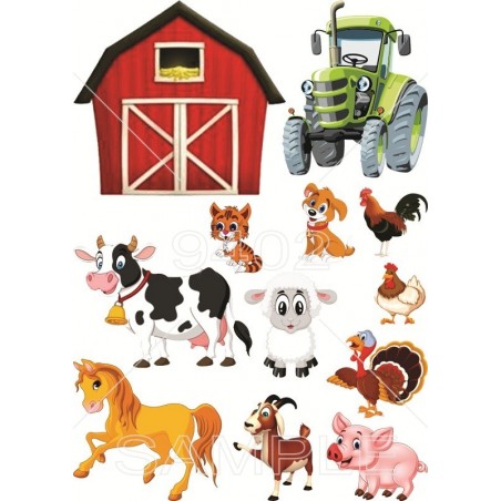 Sličice za dekoraciju na temu Farma, kat. za Decu (173)