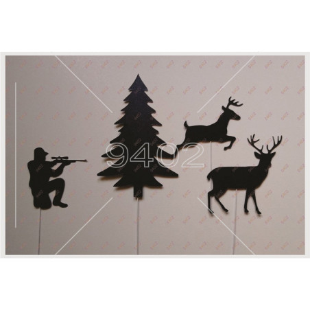 TS176 siluete Lovac i jeleni