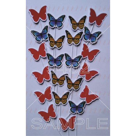 PTS195 Leptiri crveni, plavi, žuti