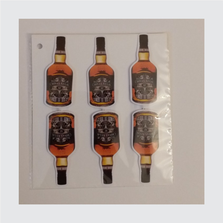Set 10 topera printanih nejestivih na temu flaše Pića po porudžbini, N81