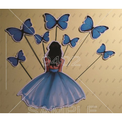 PTS225 Pop art devojka i leptiri