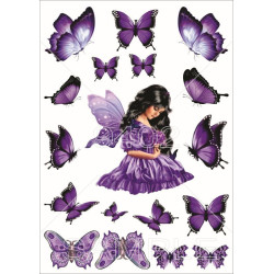Art Devojka u lila haljini i Leptiri Razno 200