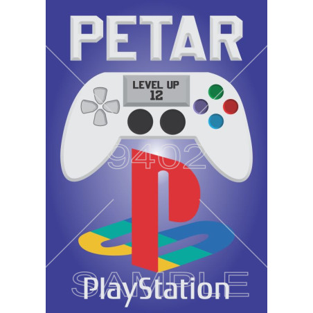 Slika za dekoraciju na temu Playstation sa imenom Za Decu kat (309) po porudžbini
