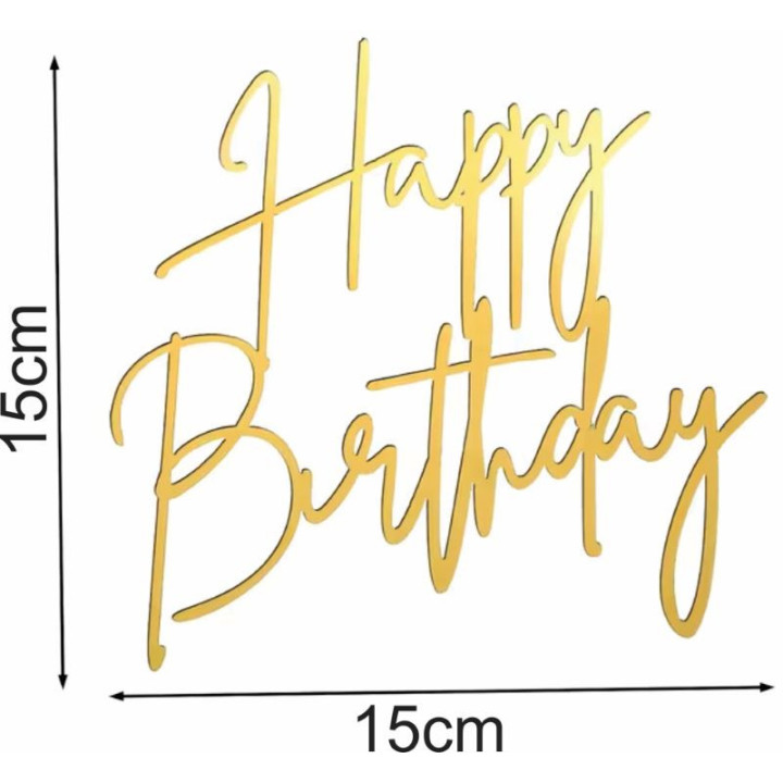 Akrilni toper "Happy Birthday"