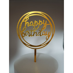 Akrilni toper "happy birthday u krugovima"