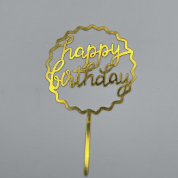 Akrilni toper "happy birthday u izlomljenom krugu"