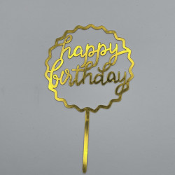 Akrilni toper "happy birthday u izlomljenom krugu"
