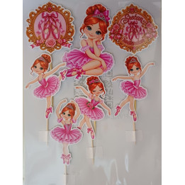 Set 7 printanih kartonskih topera Balerine po porudžbini PT-01011