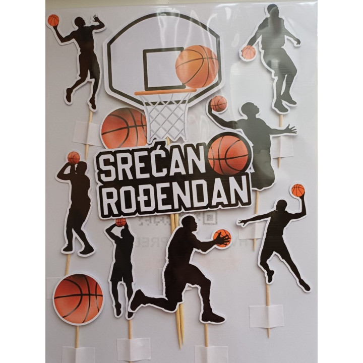 Set 11 printanih kartonskih topera Košarka po porudžbini PT-01019